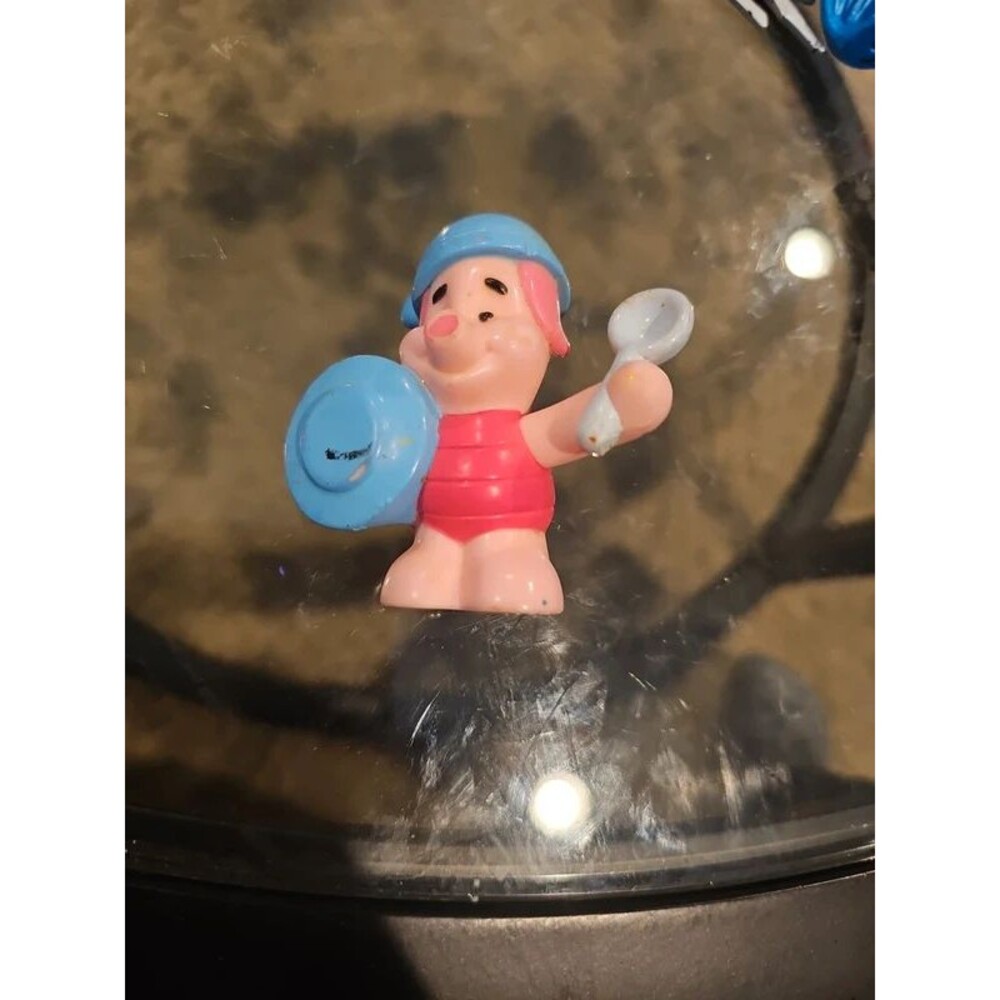 Disney Vintage Winnie the Pooh Piglet PVC Figure Toy Spoon/Pot Lid Band/Marching
